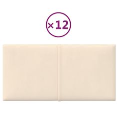 Vidaxl Nástenné panely 12 ks krémové 30x15 cm zamat 0,54 m²