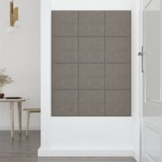 Vidaxl Nástenné panely 12 ks bledosivé 30x30 cm zamatové 1,08 m²