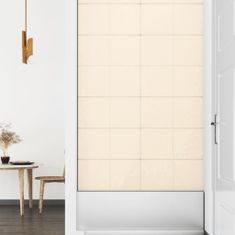 Vidaxl Nástenné panely 12 ks krémové 60x30 cm zamat 2,16 m²