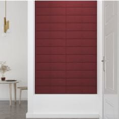 Vidaxl Nástenné panely 12 ks vínovočervené 60x15 cm látkové 1,08 m²