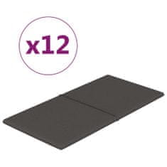 Vidaxl Nástenné panely 12 ks tmavosivé 60x30 cm látka 2,16 m²