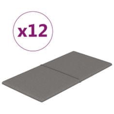 Vidaxl Nástenné panely 12 ks bledosivé 60x30 cm látka 2,16 m²