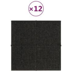 Vidaxl Nástenné panely 12 ks čierne 30x30 cm látkové 1,08 m²