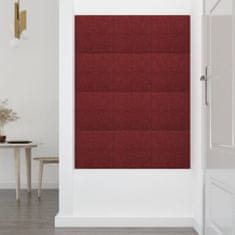 Vidaxl Nástenné panely 12 ks vínovočervené 30x30 cm látkové 1,08 m²