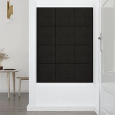 Vidaxl Nástenné panely 12 ks čierne 30x30 cm zamatové 1,08 m²