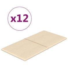 Vidaxl Nástenné panely 12 ks krémové 60x30 cm látka 2,16 m²