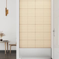 Vidaxl Nástenné panely 12 ks krémové 60x30 cm látka 2,16 m²