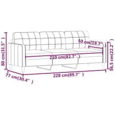 Vidaxl 3-miestna pohovka čierna 210 cm látka