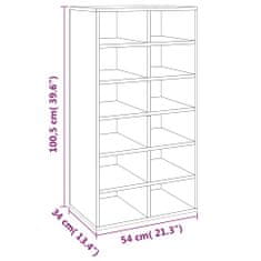 Vidaxl Regál na topánky sivý sonoma 54x34x100,5 cm, kompozitné drevo