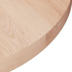 Vidaxl Okrúhla stolová doska Ø50x2,5 cm neošetrený dubový masív