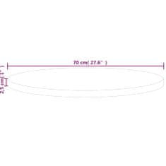 Vidaxl Okrúhla stolová doska Ø70x2,5 cm neošetrený dubový masív