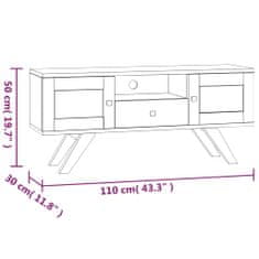 Vidaxl TV skrinka 110x30x50 cm tíkový masív