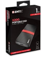 Emtec SSD (externá pamäť) "X200", 1TB, USB 3.2, 420/450 MB/s, ECSSD1TX200