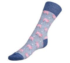 Ponožky Prasiatka - 39-42 - modrá, ružová