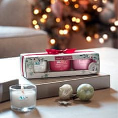 Decor By Glassor Vianočná darčeková sada 3 sklenených votívnych sviečok