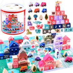 JOKOMISIADA Drevené kocky City puzzle mat sorter ZA3992