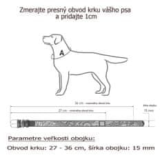 WAUDOG Kožený obojok so vzorom FLOWERS čierny 19-25 cm, širka: 9 mm čierna