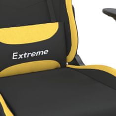 Petromila vidaXL Herná stolička s podnožkou čierna a žltá látková
