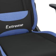 Petromila vidaXL Herná stolička s podnožkou čierna a modrá látková