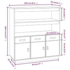 Vidaxl Vysoká skrinka medovohnedá 100x40x108,5 cm masívna borovica