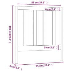 Vidaxl Čelo postele biele 95x4x100 cm masívna borovica