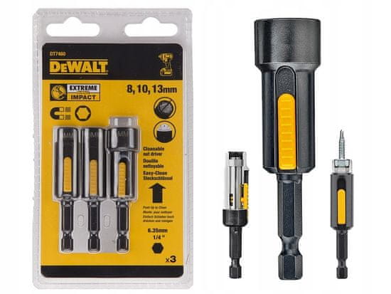 DeWalt DT7460 sada rázových nástrčných hlavíc 8/10/13mm 3ks