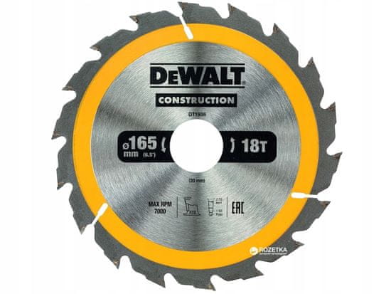 DeWalt Pilový kotúč na drevo 165mm 30mm 18z DT1936