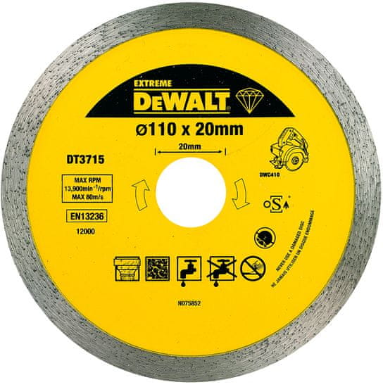 DeWalt Diamantový kotúč 110 1,6x8mm DT3715