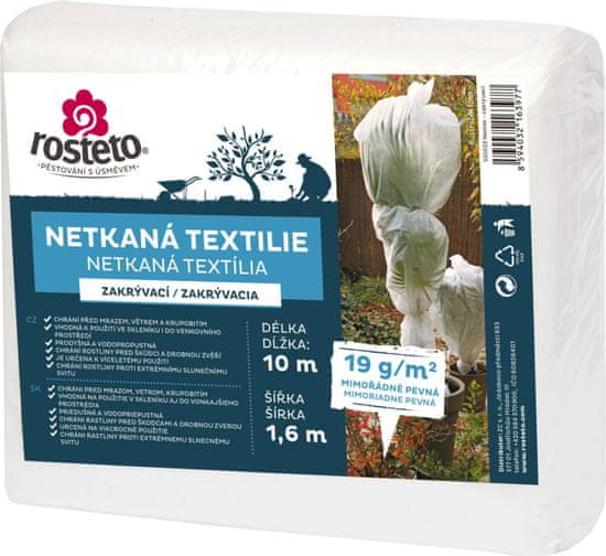 Rosteto Neotex / netkaná textília - biely 19g šírka 10 x 1,6 m