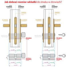 Gerda 40/50 niklový saténový zámok pre 3-kľúčový zámok dverí