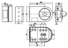 Gerda Zámok s račňou ZN-200 4 kľúče ATEST GRAPHITE