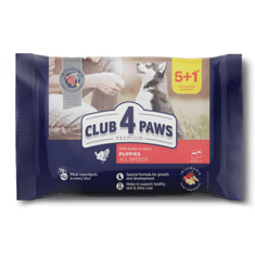 Club4Paws Premium Kapsička pre šteniatka s morčacím mäsom v omáčke 5+1 (6 x 80g)