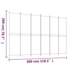 Vidaxl 6-panelový paraván biely 300x200 cm látkový