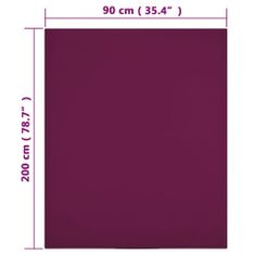 Vidaxl Plachty Jersey 2 ks bordová 90x200 cm bavlna