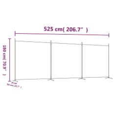 Petromila  vidaXL 3-panelový paraván biely 525x180 cm látkový