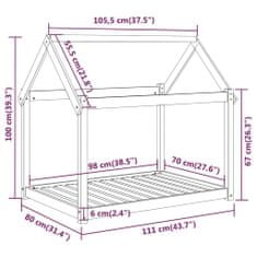 Vidaxl Posteľ pre psa 111x80x100 cm borovicový masív