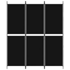Vidaxl 3-panelový paraván čierny 150x180 cm látka