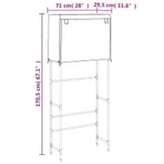 Vidaxl 2-poschodový regál nad práčku krémový 71x29,5x170,5 cm železo