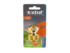 Extol Premium Rýchlospojka na hadici, 1/2", STOP ventil, MOSADZ