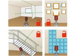 Extol Premium Laser zelený líniový, krížový samonivelačný