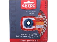 Extol Premium Kotúč diamantový rezný, turbo Long Life - suché i mokré rezanie, 115x22,2x2,3mm