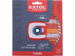 Extol Premium Kotúč diamantový rezný, turbo - suché i mokré rezanie, O 150x22,2x2,3mm