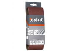 Extol Premium Plátna brúsna nekonečný pás, bal. 3ks, 75x457mm, P100