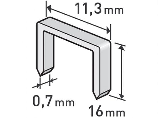 Extol Premium Spony, balenie 1000ks, 16mm, 11,3x0,52x0,70mm