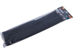 Extol Premium Pásky sťahovacie na káble čierne, 380x4,8mm, 100ks, nylon PA66