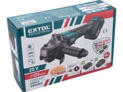 Extol Industrial Brúska uhlová aku SHARE20V, 125mm, BRUSHLESS, bez batérie a nabíjačky