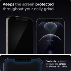 Spigen Ochranné Tvrdené Sklo Glas.Tr ”Ez Fit” 2-Pack iPhone 12/12 Pro