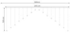 Iso Trade 11337 Svetelný záves hviezdy 136 LED teplá biela 14762