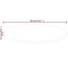 Vidaxl Okrúhla stolová doska Ø50x1,5 cm neošetrený dubový masív