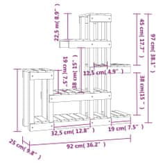Vidaxl Stojan na rastliny sivý 92x25x97 cm masívna borovica